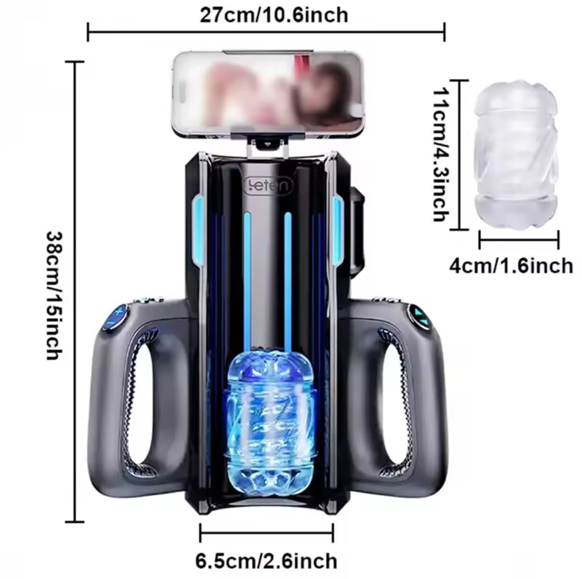 Masturbador masculino automático con movimiento y soporte para móvil
