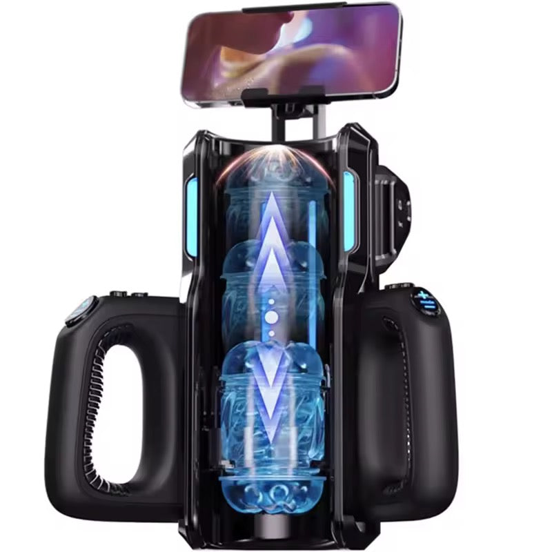 Masturbador masculino automático con movimiento y soporte para móvil